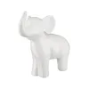 A white ceramic elephant figurine with its trunk raised. Produktbild-Vorschau