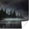 MuchoWow® Poster Wald - Nebel - Schwarz - Weiß 75x75 cm - Produktbild-Vorschau 1