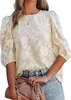 ASKSA Chemisier Femme Elégant Chiffon Chemise Col rond Voir les images du produit 2