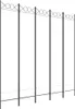 A black metal garden screen with decorative circles at the top and horizontal supports. Podgląd zdjęcia produktu