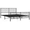 vidaXL Metallbett ohne Matratze mit Fußteil Schwarz 160x200 Produktbild-Vorschau 4