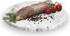 A sausage, cherry tomatoes, peppercorns, and dill are arranged on a marble-patterned plate. Náhled obrázku produktu