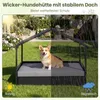 COSTWAY Lit pour chien d'extérieur, lit surélevé en rotin Voir les images du produit 5