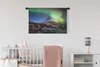 MuchoWow® Wandteppich Wandbehang Polarlicht über dem Berg Produktbild-Vorschau 2