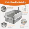 A diagram highlighting the features of a cat litter box. Produktbild-Vorschau