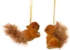 Christbaumschmuck Kunststoff / Samt Eichhörnchen 6cm braun Produktbild-Vorschau 2