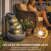 Springbrunnen Outdoor aus Kunstharz 4-stufig Gartenbrunnen Produktbild-Vorschau 5