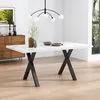 MODFU Table À Manger Avec Piètement Croisé Noir, Plateau Voir les images du produit 2