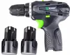 A cordless drill with two batteries and a charger, presented on a white background. Náhľad obrázku produktu