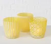 LS-LebenStil 6x Glas Teelichthalter Retro Gelb 7-9cm Set Produktbild-Vorschau 4