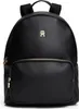 A black backpack shown from the front. Produktbild-Vorschau