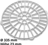 A white plastic insert grid for a canning machine, with dimensions indicated below. Produktbild-Vorschau