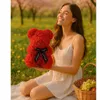Orsacchiotto con petali di rosa, rosa, regalo, rose, 28 cm, Anteprima dell’immagine prodotto 8