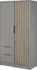 Kleiderschrank Stilo Grau Matt mit Lamellen – 105 cm, 2 Produktbild-Vorschau 2