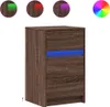 A brown wooden nightstand with blue LED lighting. Náhled obrázku produktu
