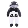 Baby Overalls mit Kapuze Winter Flanell Strampler Produktbild-Vorschau 1