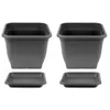 2x Pflanztopf 19 x 19 cm Kunststoff incl. Untersetzer Eckig Produktbild-Vorschau 1