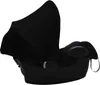 A black baby car seat with a canopy, shown from the side. Náhled obrázku produktu