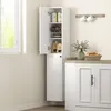HOMCOM Badezimmerschrank Hoch Badschrank mit 2 Tür, Produktbild-Vorschau 8