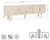 Skandinavischer TV-Schrank, 160 cm, 3 Türen, Eichenoptik, Produktbild-Vorschau 3