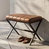 Duhome Stolička Brown Faux Leather, čalúnená podnožka Náhľad obrázku produktu 6