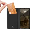A hand inserts a credit card into a black phone case with a phone displaying an armadillo image. Produktbild-Vorschau