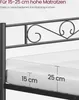 Close-up of a bed frame with a mattress, showing dimensions. Produktbild-Vorschau