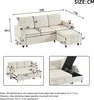 Trzyosobowa sofa rozkładana Merax z uchwytami na kubki, Podgląd zdjęcia produktu 7