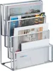 Relaxdays Zeitschriftenhalter Metall, 4 Fächer, Produktbild-Vorschau 1