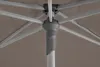 A close-up view of the central mechanism and spokes of an open umbrella. Produktbild-Vorschau
