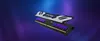 A computer RAM module with a silver heat spreader and purple LEDs against a gradient background. Podgląd zdjęcia produktu