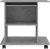 A gray wooden desk with shelves and wheels. Náhled obrázku produktu