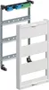 A white electrical distribution box cover and a metal mounting frame with electrical connectors. Podgląd zdjęcia produktu