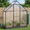 vidaXL Garten Gewächshaus mit Tür Anthrazit 183,5 x 63,5 x Produktbild-Vorschau 2