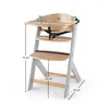 A high chair with dimensions indicated by lines and text. Náhled obrázku produktu