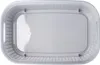A top-down view of an empty, light gray plastic laundry basket. Produktbild-Vorschau