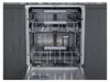 The interior of an open dishwasher with two racks and utensil holders. Produktbild-Vorschau