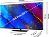 A television screen displaying abstract art, with dimensions and measurements overlaid. Produktbild-Vorschau