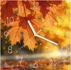Wanduhr aus Glas mit Motiv Herbstblätter- 30 x 30 cm - Produktbild-Vorschau 1