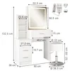 Coiffeuse Vicco Lisca Blanc 80cm avec miroir LED et Voir les images du produit 7