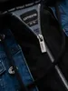 Ombre jeansjas met gebreide mouwen en capuchon, Productafbeelding-voorbeeld 13