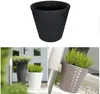 Blumentopf MATUBA, Kunststoff, Rattan Stil, Anthrazit, Produktbild-Vorschau 1