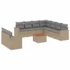 vidaXL 10-tlg. Garten-Sofagarnitur mit Kissen Beige Poly Produktbild-Vorschau 1
