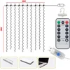 A diagram showing a string of lights with a remote control and different power source options. Podgląd zdjęcia produktu