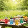 Relaxdays Trinkgläser mit Deckel & Strohhalm, 4er Set, 500 Produktbild-Vorschau 2