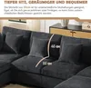 A close-up view of a dark gray sectional sofa with cushions, highlighting its depth and comfort. Anteprima dell’immagine prodotto