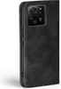 A black flip case for a smartphone, shown from the side. Produktbild-Vorschau