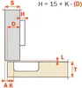 2 x Salice Topfband 110° Serie 200 Bohrbild T52 Eckanschlag Produktbild-Vorschau 2