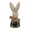 Clayre & Eef Figur Kaninchen 23 cm Weiß Goldfarbig Produktbild-Vorschau 3