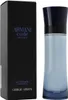 Giorgio Armani Code Colonia Herrenduft mit hellblauem Flakon und edler schwarzer Box im Hintergrund. Náhled obrázku produktu
